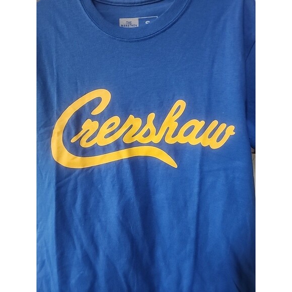 NWT The Marathon Clothing Crenshaw Tshirt Blue Small B7 Excellent New Hip Hop - Picture 3 of 5